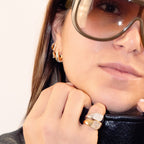 bague vaillante plaque or et argent - oxalá