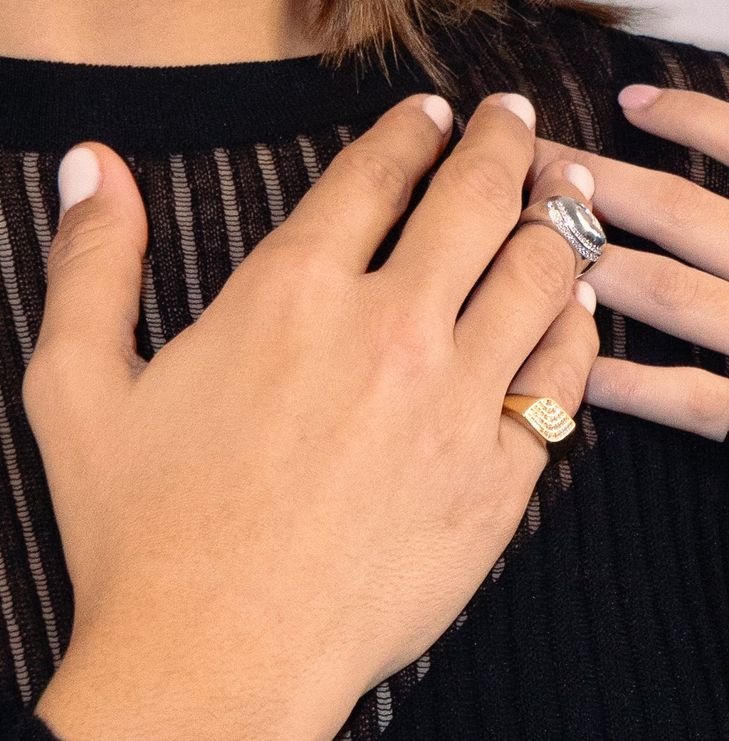 bague vaillante plaque or - oxalá